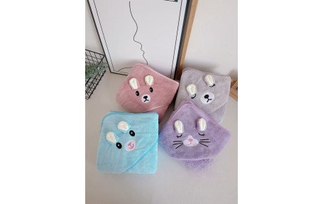 6 шт рушників з куточком дитячі 90*90 см Rabbit