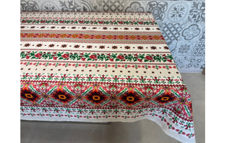 Скатертина лляна Барвінок 220*150 см