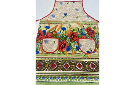 Фартух льняний Мак колосок 55*75 см