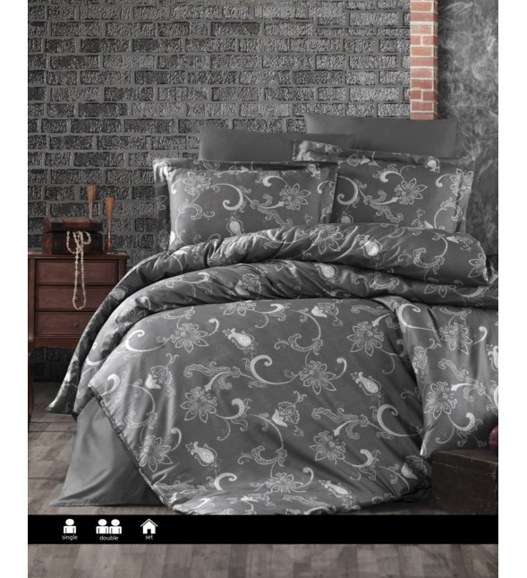 Євро комплект First Choice Cotton Satin Carmina Anthracite