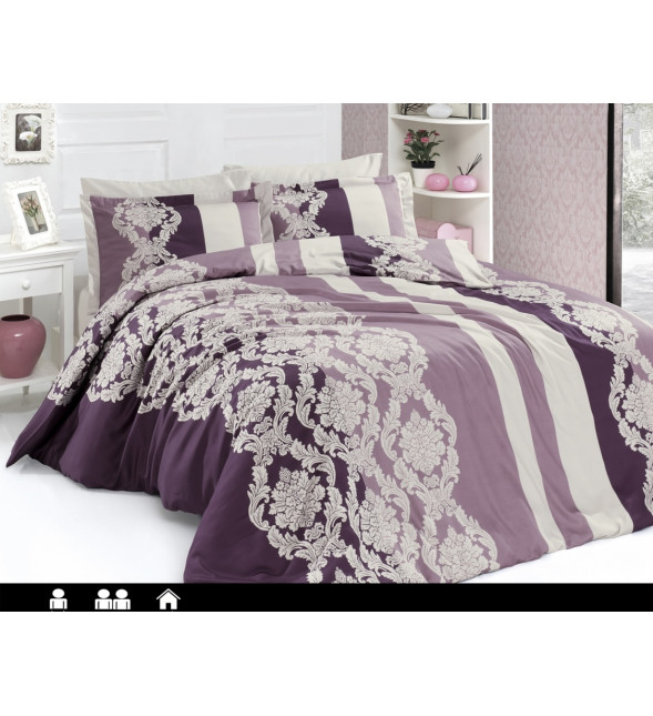 Євро комплект First Choice Cotton Satin Kavin Pudra