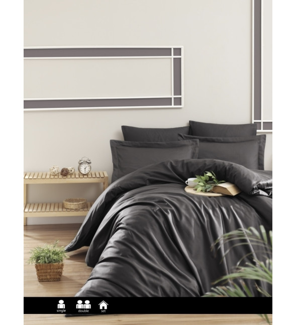 Євро комплект First Choice Cotton Satin Snazzy Anthracite