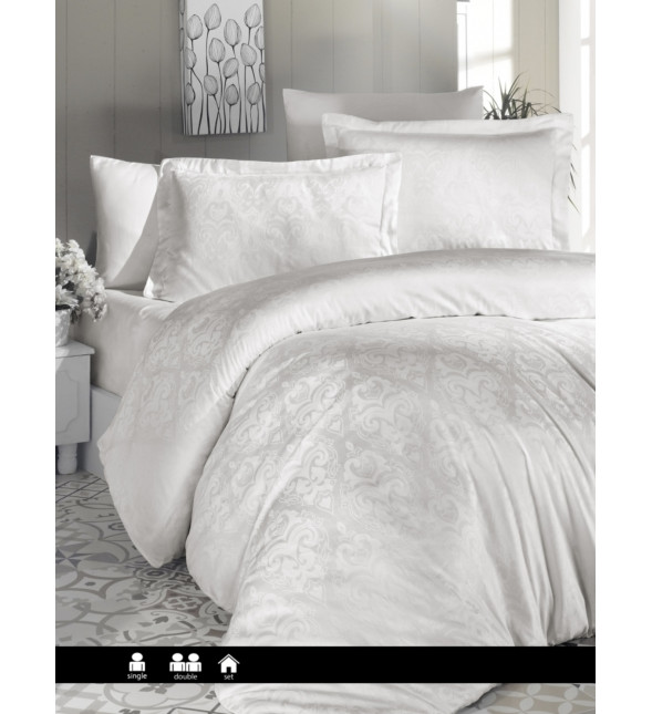 Евро комплект First Choice Jacquard Satin Sofya Krem