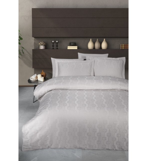 Евро комплект First Choice Jacquard Satin Norel Latte