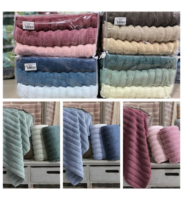 3 шт набор полотенец для сауны 80х150 см microcotton premium Ezgi