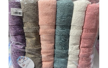 6 шт набор полотенец для сауны 80х150 см vip cotton Melisa