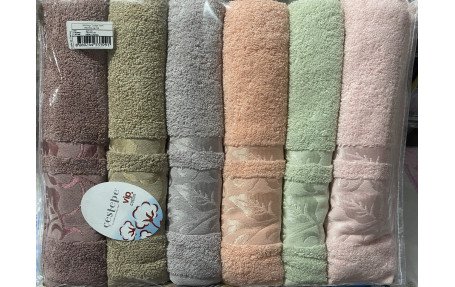 6 шт набор полотенец для сауны 80х150 см vip cotton Yesim