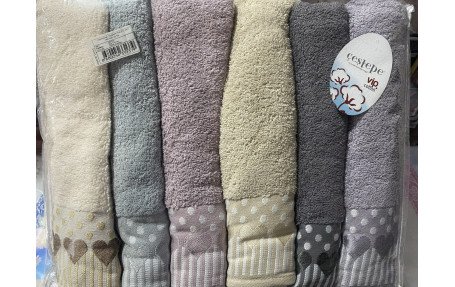 6 шт набор полотенец для сауны 80х150 см vip cotton Kalp Inci