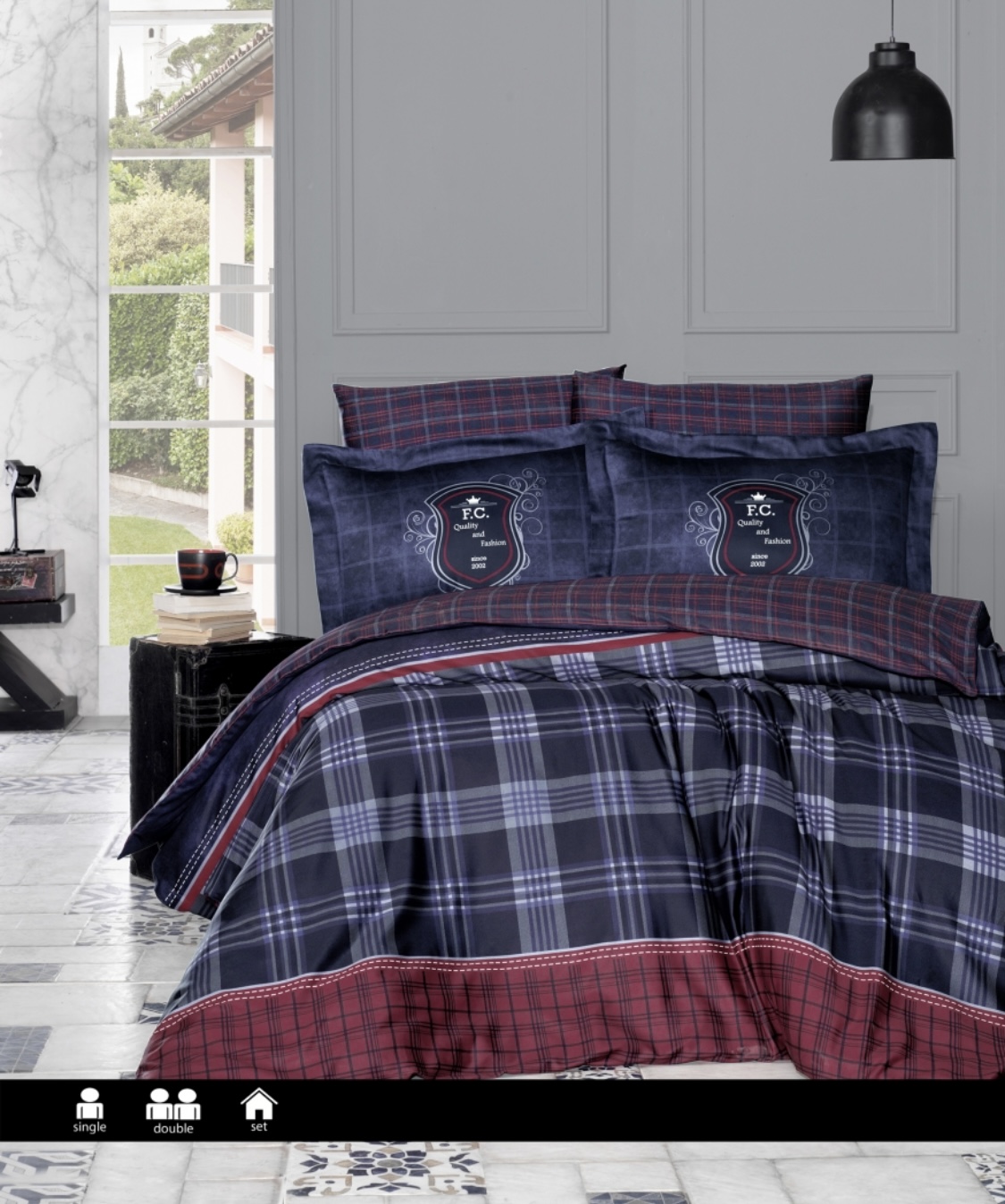 Сімейний комплект First Choice Cotton Satin Doris Navy Blue