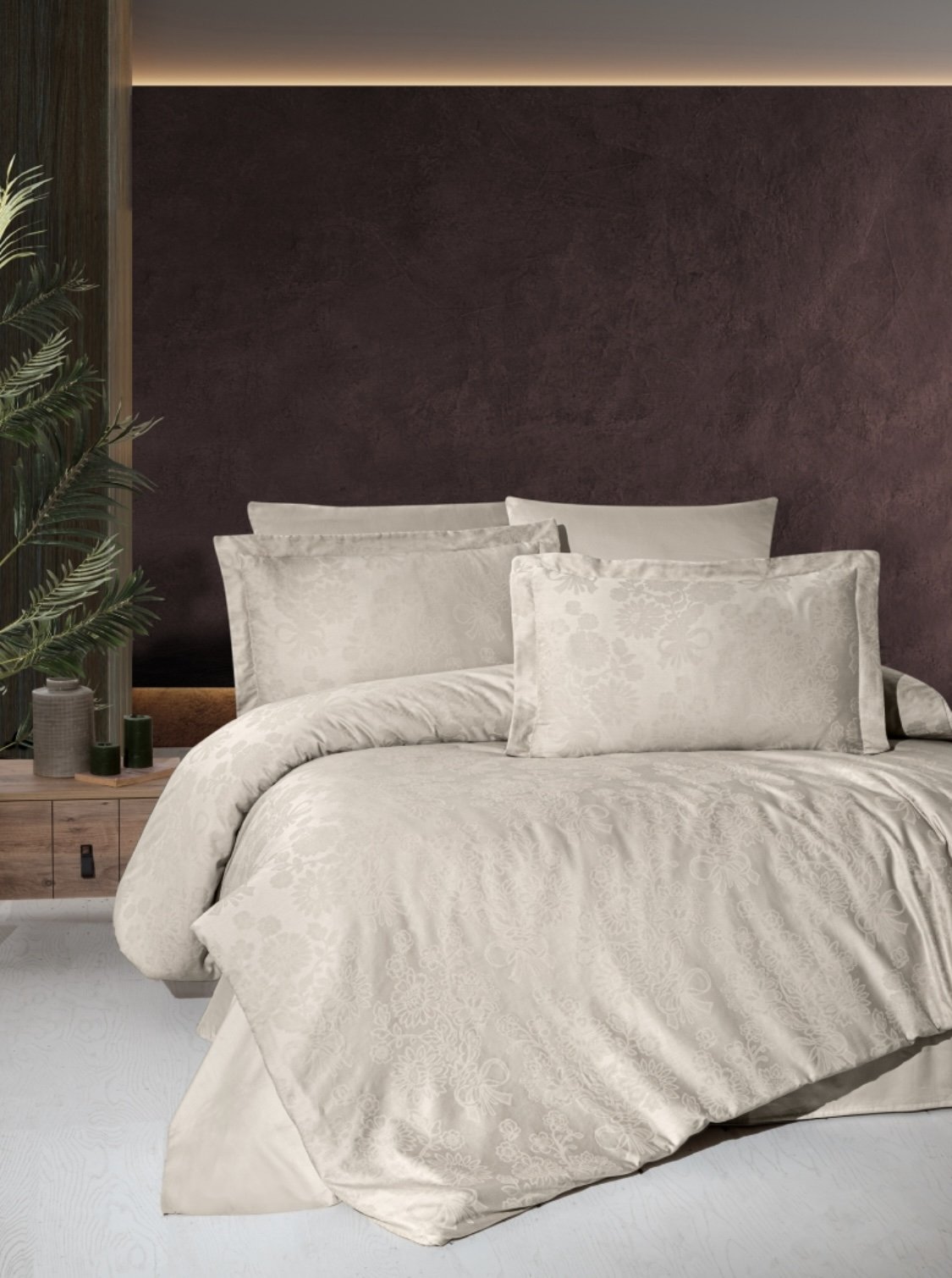 Євро комплект First Choice Jacquard Satin Herra Cappuccino