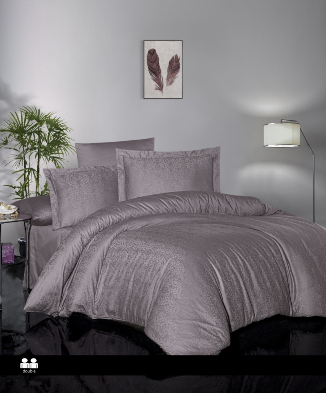 Євро комплект First Choice Jacquard Satin Athena Lilac