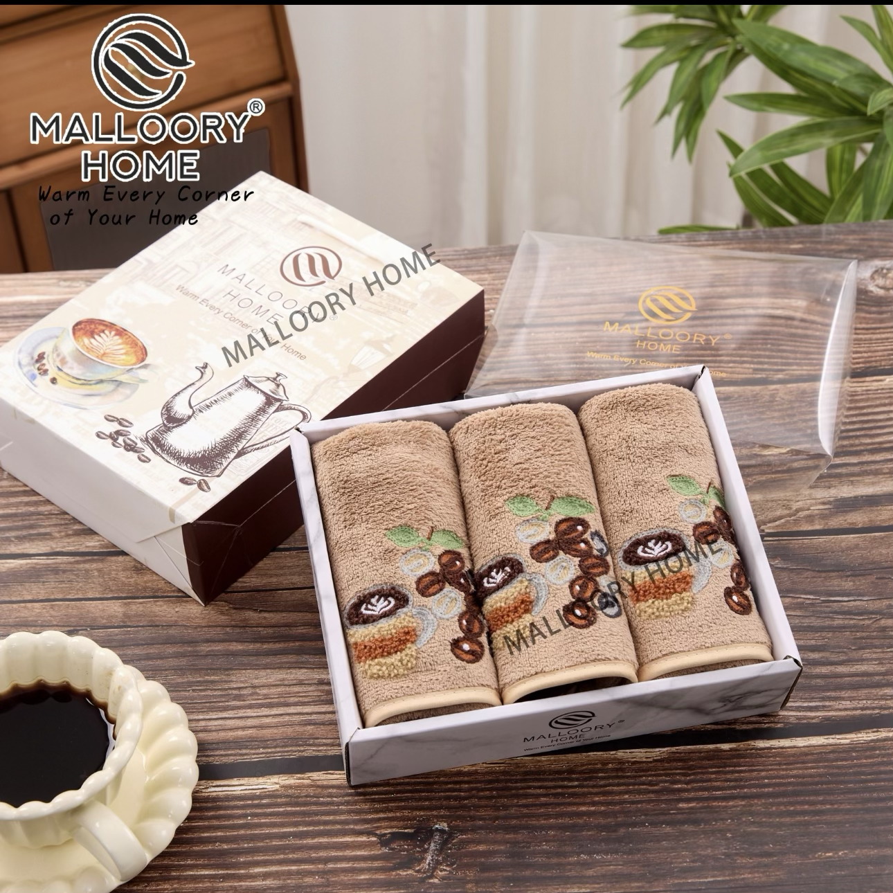 Набор полотенец из микрофибры 25*50 см + 25*50 см + 25*50 см Кофе